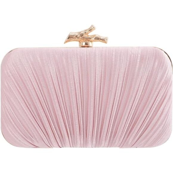 Handbags - Women Evening Bag Pleated Clutch Bag Pink